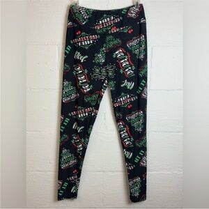 Lularoe Woman’s Full Length Comfy Christmas Festive Holidays Leggings One Size